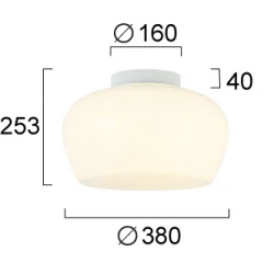 LED Φωτιστικό Οροφής Λευκό D:380 Nadia VIOKEF