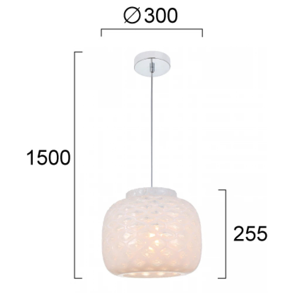 LED Κρεμαστό Φωτιστικό Μονόφωτο Λευκό D:300 Felicia - Viokef