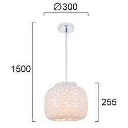 LED Κρεμαστό Φωτιστικό Μονόφωτο Λευκό D:300 Felicia - Viokef