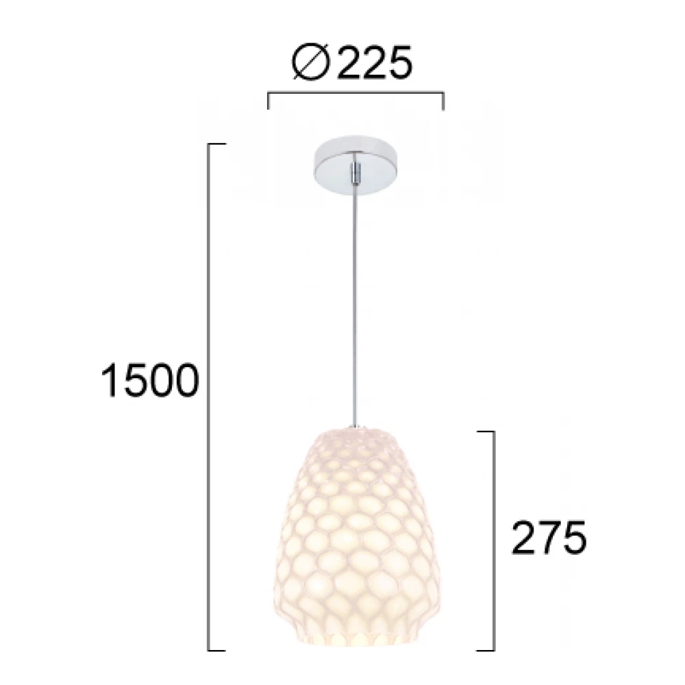 LED Κρεμαστό Φωτιστικό Μονόφωτο Λευκό D:225 Felicia - Viokef