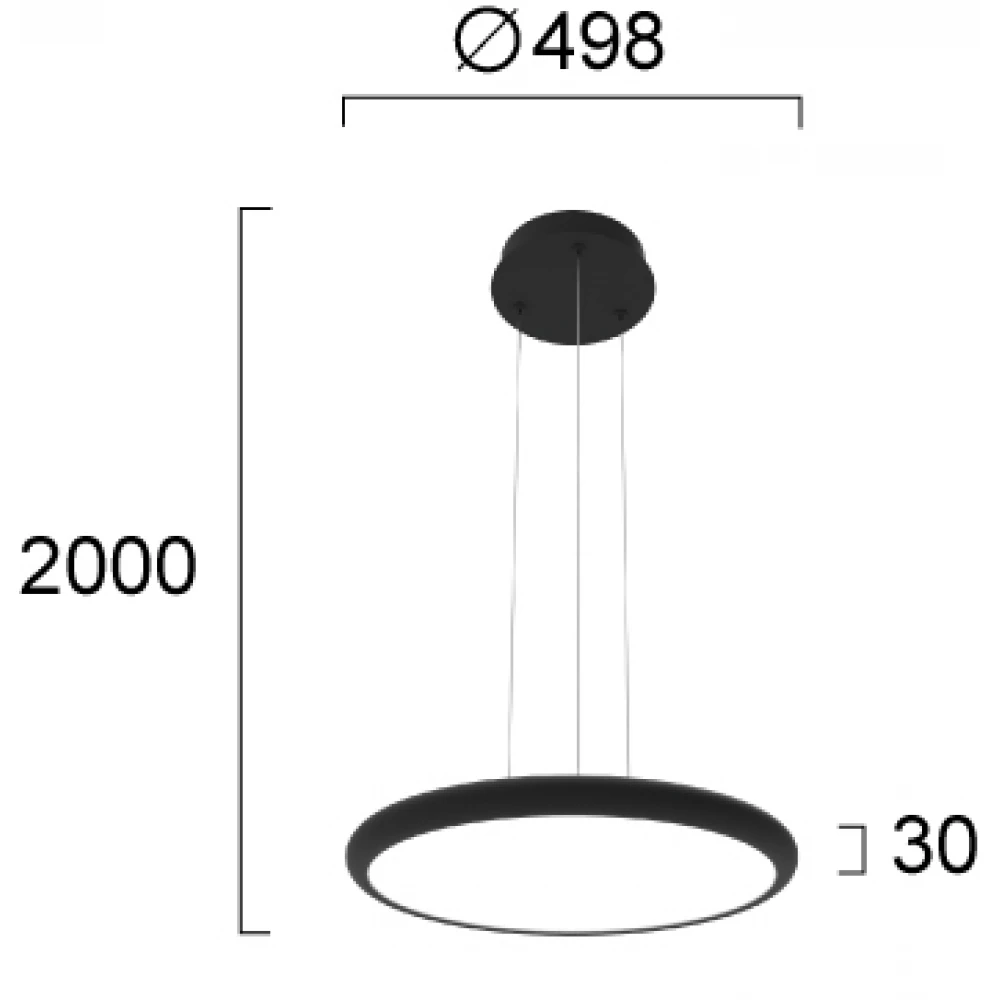 Κρεμαστό Φωτιστικό Μαύρο Benett 46W 3000K VIOKEF