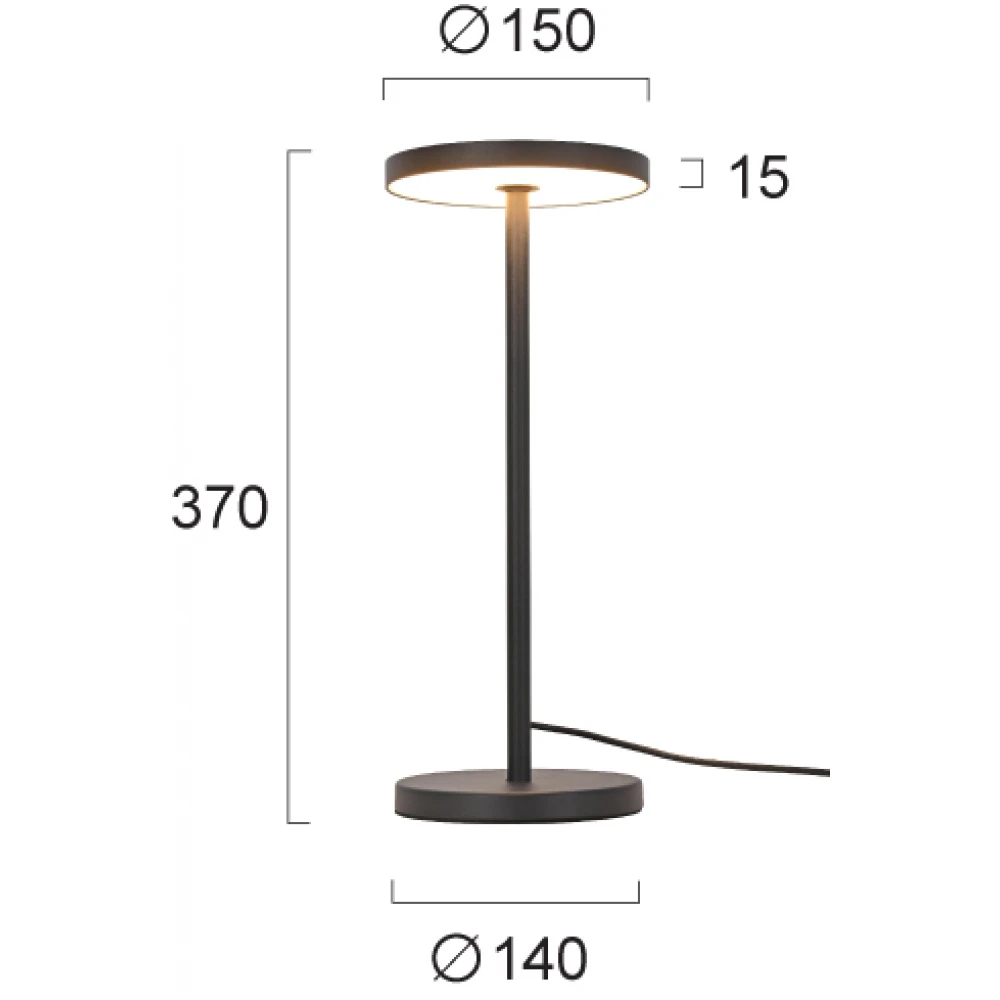LED Φωτιστικό Επιτραπέζιο Μαύρο 10W Demy - Viokef