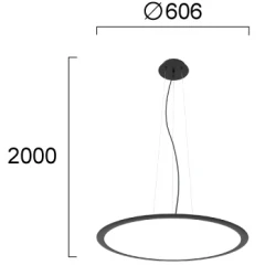 Κρεμαστό Φωτιστικό Μονόφωτο D:600 Grande 57W 3000K-6000Κ - VIOKEF