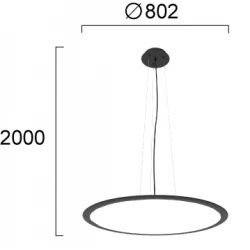 Κρεμαστό Φωτιστικό Μονόφωτο D:800 Grande 102W 3000K-6000Κ - VIOKEF