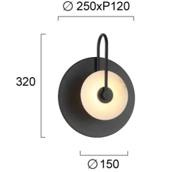 Φωτιστικό απλίκα τοίχου Μαύρο Samira 6W 3000K Viokef