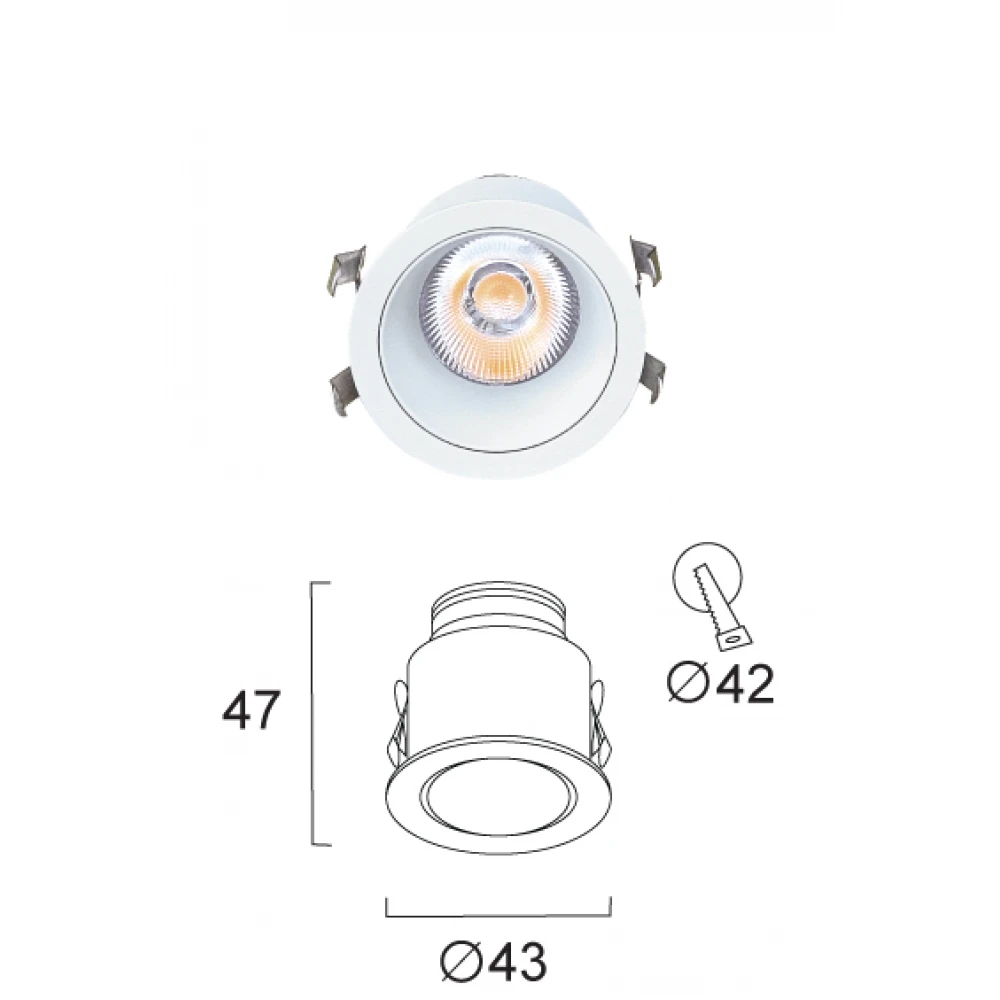Σποτ Χωνευτό Λευκό 4W 3000K Andy VIOKEF