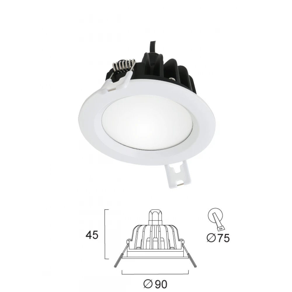 Σποτ Χωνευτό Σε Λευκό Χρώμα 7W Barney VIOKEF