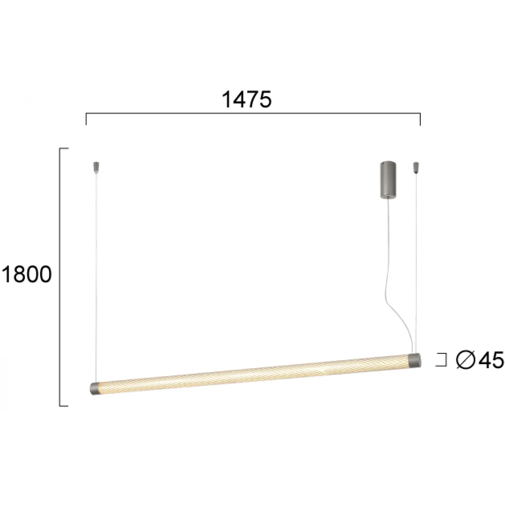 Κρεμαστό Φωτιστικό Ράγα Sorrento 3000K Γκρι Viokef