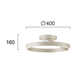LED Πλαφονιέρα Οροφής D:400 38W 3000K/4000K με CCT Dimmable Saturn - Viokef