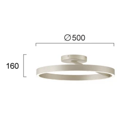 LED Πλαφονιέρα Οροφής D:500 47W 3000K/4000K με CCT Dimmable Saturn - Viokef