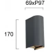 Φωτιστικό Τοίχου Ανθρακί 10W IP65 Azores - Viokef