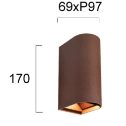 Φωτιστικό Τοίχου Καφέ 10W IP65 Azores - Viokef