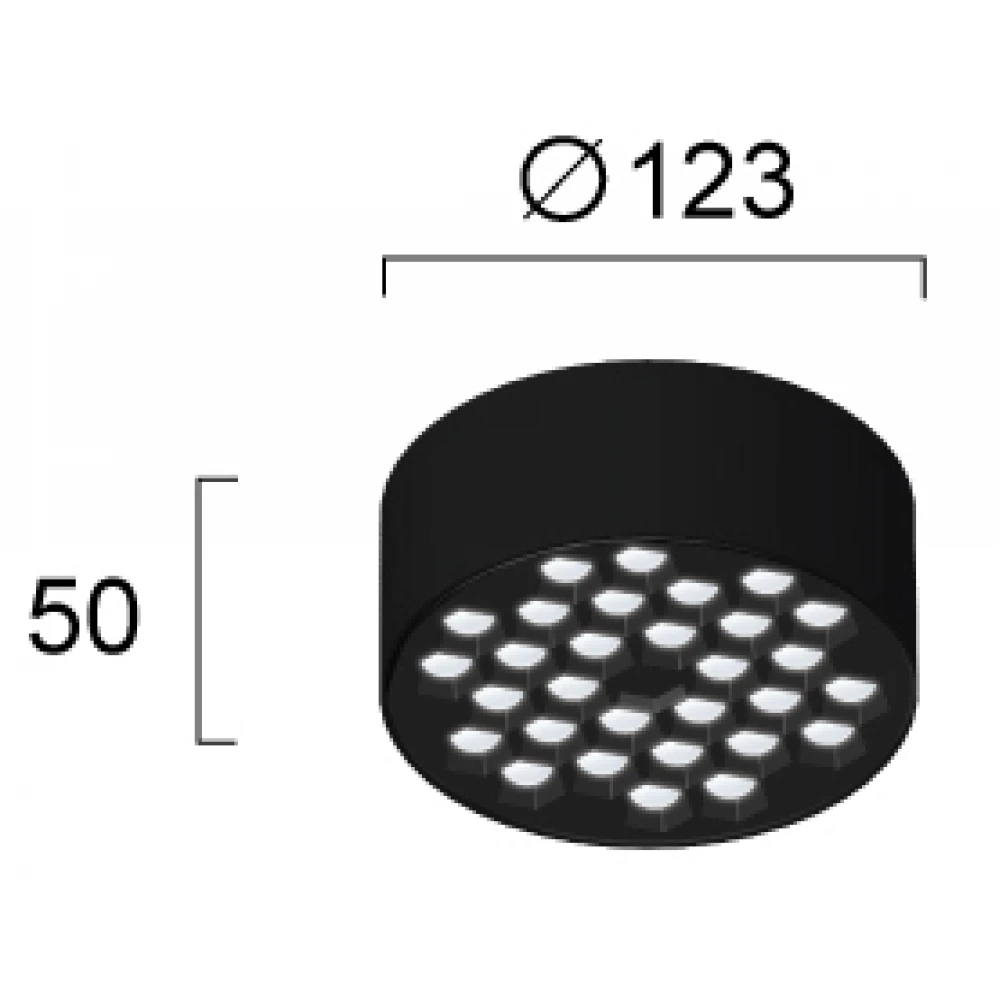 Σποτ Οροφής Σε Μαύρο Με CCT-switch 12W Mateo- Viokef