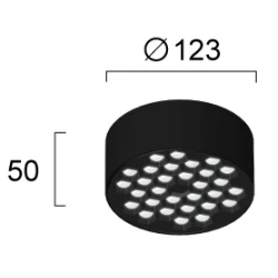 Σποτ Οροφής Σε Μαύρο Με CCT-switch 12W Mateo- Viokef