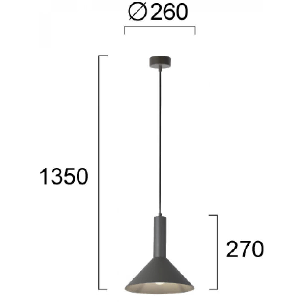 Μονόφωτο Κρεμαστό Φωτιστικό Ανθρακί Ε27 Ritmo VIOKEF