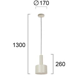 Μονόφωτο Κρεμαστό Φωτιστικό Μπεζ Ε27 Ritmo VIOKEF