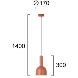 Μονόφωτο Κρεμαστό Φωτιστικό Terracotta Ε27 Ritmo VIOKEF
