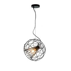 Κρεμαστό Φωτιστικό Μονόφωτο Από Μέταλλο Μαύρο 1X E27 Pop VIOKEF