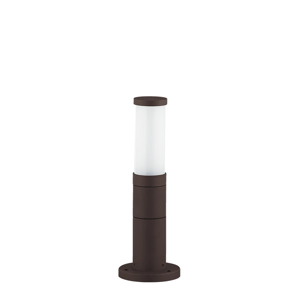 Εξωτερικό Κολωνάκι Αλουμινίου Με Σκιάδιο Από Γυαλί H350 Σε Καφέ Χρώμα 1xE27 CAVO VIOKEF