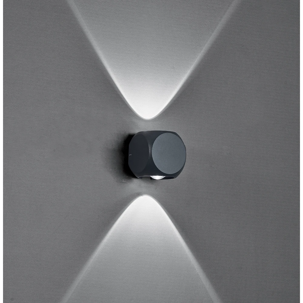 LED Απλίκα Αλουμινίου Σε Ανθρακί 2 x 2W 235Lm 3000K IP54, Ballito VIOKEF