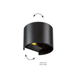 LED Μεταλλικό Επίτοιχο Φωτιστικό 6W Στρογγυλό Σε Μαύρο Greg VIOKEF IP44