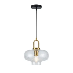 LED Κρεμαστό Φωτιστικό Μονόφωτο Διάφανο D:260 Oslo - Viokef