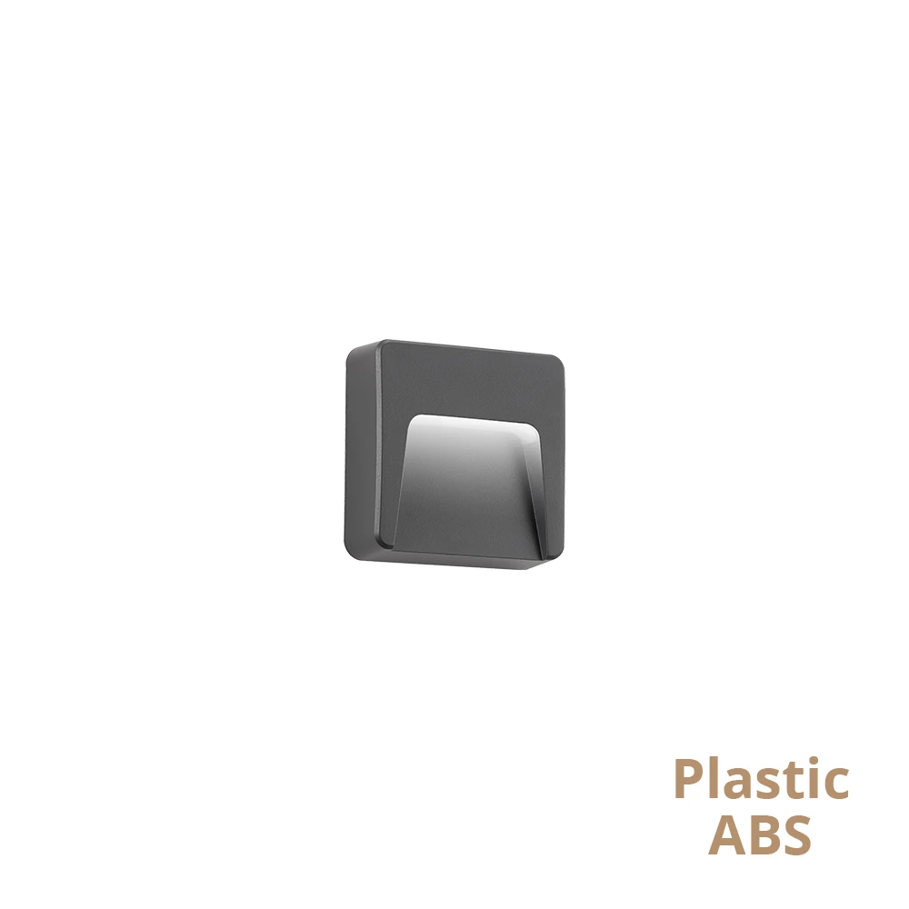 Aπλίκα Aνθρακί Square LED 2W IP65 L:80 Cop - Viokef