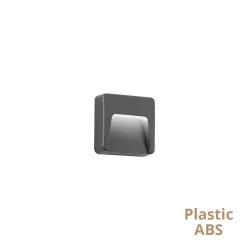 Aπλίκα Aνθρακί Square LED 2W IP65 L:80 Cop - Viokef