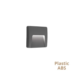 Aπλίκα Aνθρακί Square LED 3W IP65 L:120 Cop - Viokef
