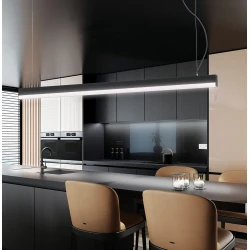 Κρεμαστό Γραμμικό Φωτιστικό Με LED 40W 4000K Σε Μαύρο Χρώμα Aria VIOKEF