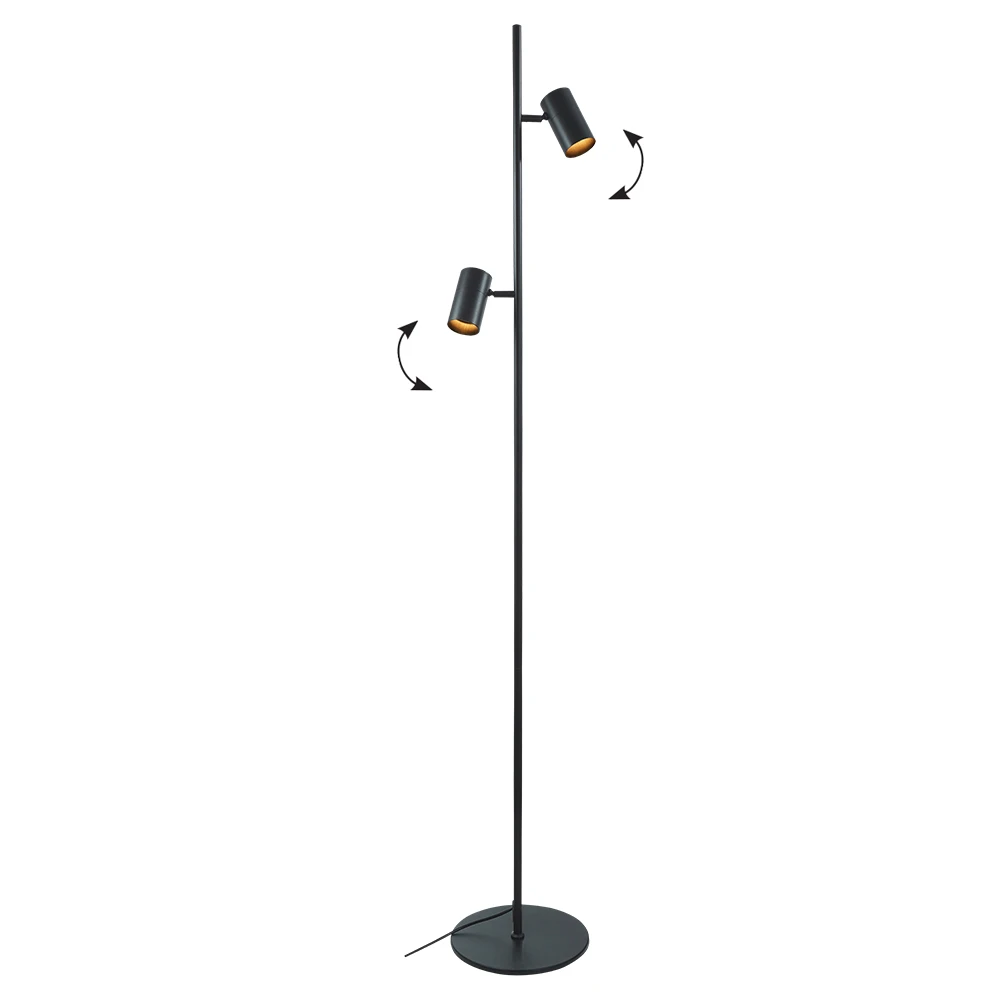 LED Φωτιστικό Δαπέδου Μαύρο 2xGU10 Sid - Viokef
