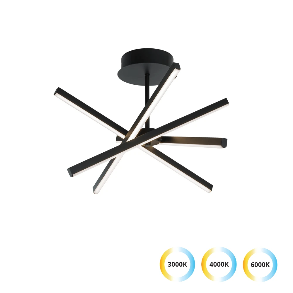 LED Φωτιστικό Οροφής Dimmable Μαύρο 30W Ray
