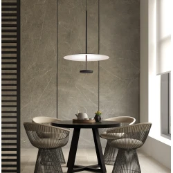 LED Κρεμαστό Μονόφωτο Φωτιστικό Μεταλλικό Λευκό-Μαύρο 13W Ross - Viokef