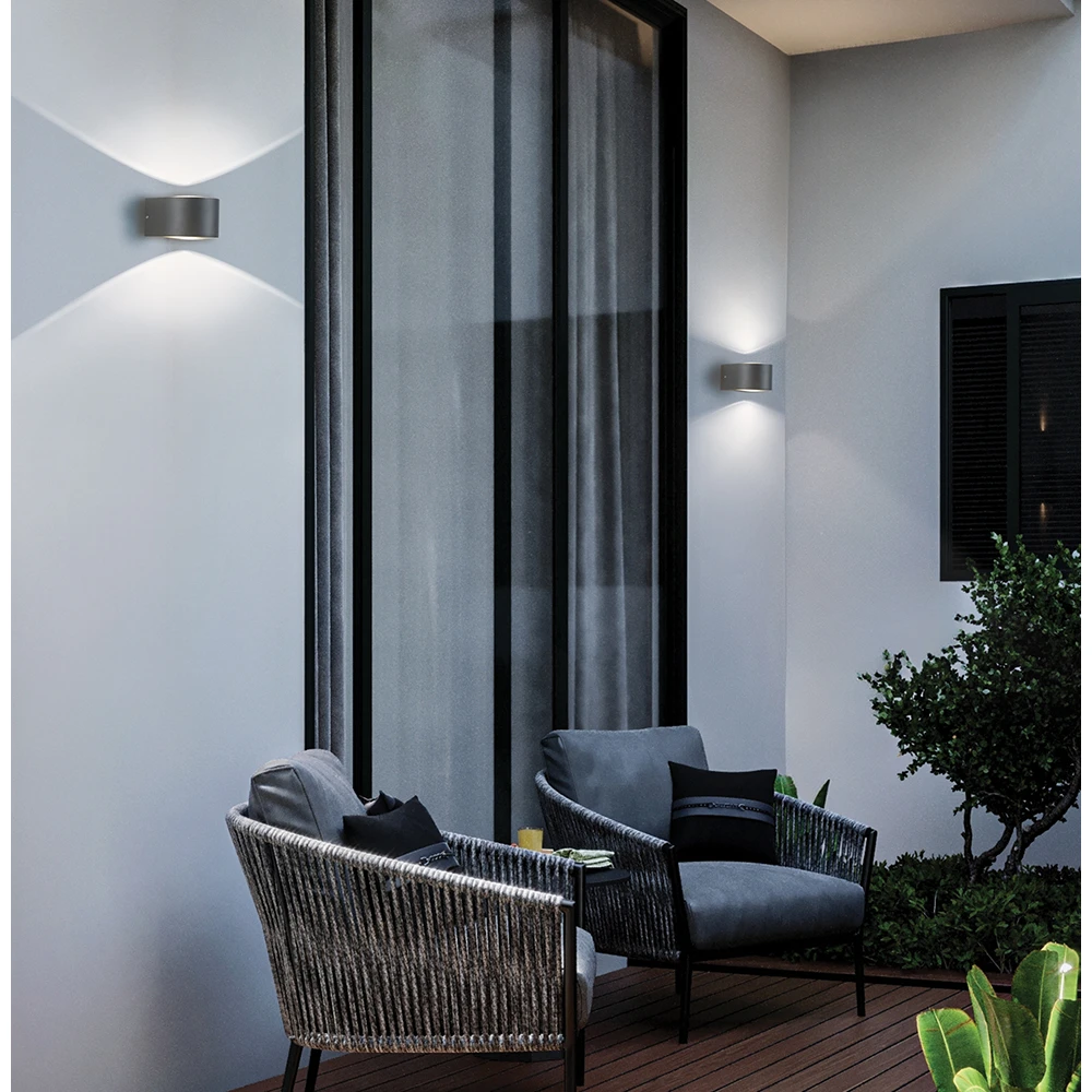 LED Απλίκα Αλουμινίου Ανθρακί 11W IP54 Mavenna Viokef