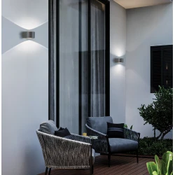 LED Απλίκα Αλουμινίου Ανθρακί 11W IP54 Mavenna Viokef