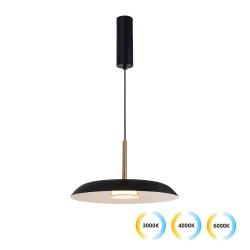 Κρεμαστό Φωτιστικό Μονόφωτο Μαύρο Nudo 11W 3000K / 4000K / 6000K Με CCT switch - VIOKEF