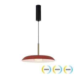 Κρεμαστό Φωτιστικό Μονόφωτο Κόκκινο Nudo 11W 3000K / 4000K / 6000K Με CCT switch - VIOKEF