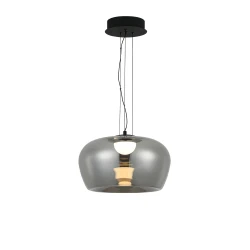 Κρεμαστό Φωτιστικό Με Γυαλί Σε Φιμέ Χρώμα 20W 3000K VIOKEF