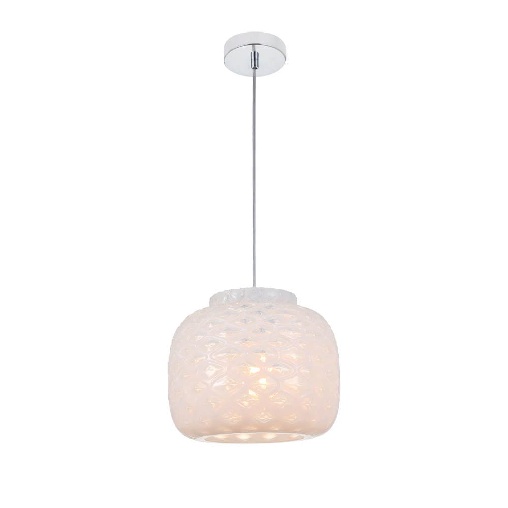 LED Κρεμαστό Φωτιστικό Μονόφωτο Λευκό D:300 Felicia - Viokef
