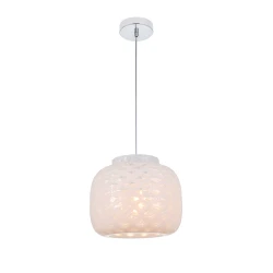 LED Κρεμαστό Φωτιστικό Μονόφωτο Λευκό D:300 Felicia - Viokef