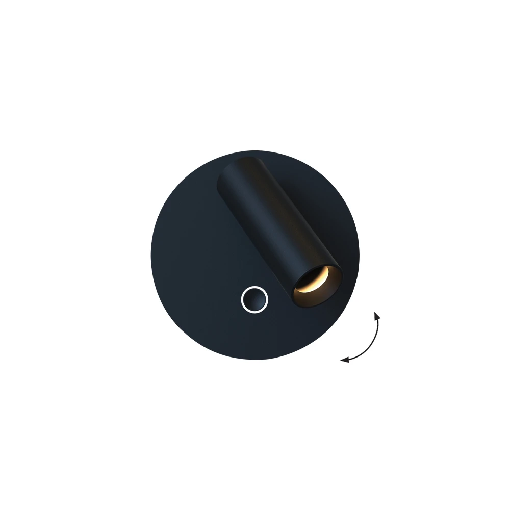 LED Επίτοιχο Φωτιστικό Με Δυνατότητα Περιστροφής Του Σποτ Σε Μαύρο 10W Nevada VIOKEF