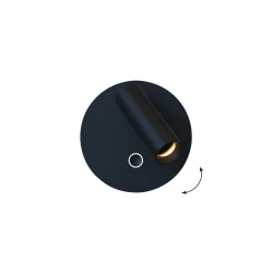 LED Επίτοιχο Φωτιστικό Με Δυνατότητα Περιστροφής Του Σποτ Σε Μαύρο 10W Nevada VIOKEF