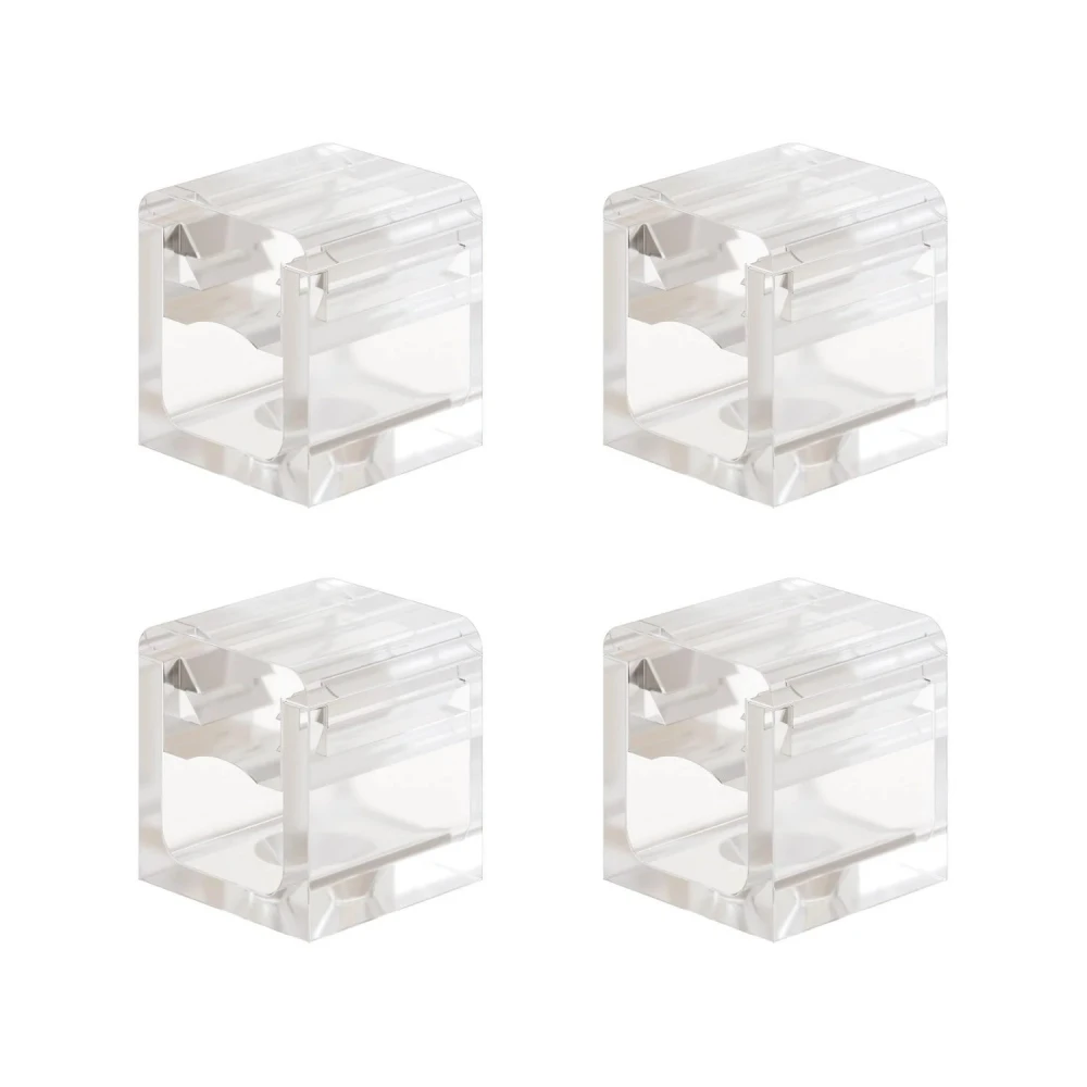 Σετ 4 Cube Clip Διάφανο - Mini Στηρίγματα Τοίχου-Οροφής για υφασμάτινο Kαλώδιο Creative Cables