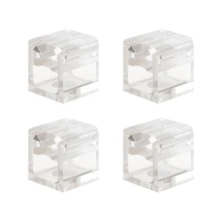 Σετ 4 Cube Clip Διάφανο - Mini Στηρίγματα Τοίχου-Οροφής για υφασμάτινο Kαλώδιο Creative Cables