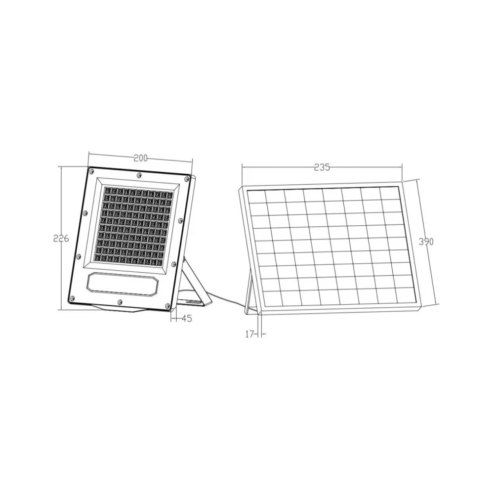 ΠΡΟΒΟΛΕΑΣ LED ME ΗΛΙΑΚΟ ΠΑΝΕΛ SMD PROFESSIONAL 120W 3CCT(3000/4000/6500K) 1650lm 90° IP65 ΑΝΘΡΑΚΙ UNIVERSE