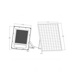 ΠΡΟΒΟΛΕΑΣ LED ME ΗΛΙΑΚΟ ΠΑΝΕΛ SMD PROFESSIONAL 240W 3CCT(3000/4000/6500K) 3300lm 90° IP65 ΑΝΘΡΑΚΙ UNIVERSE
