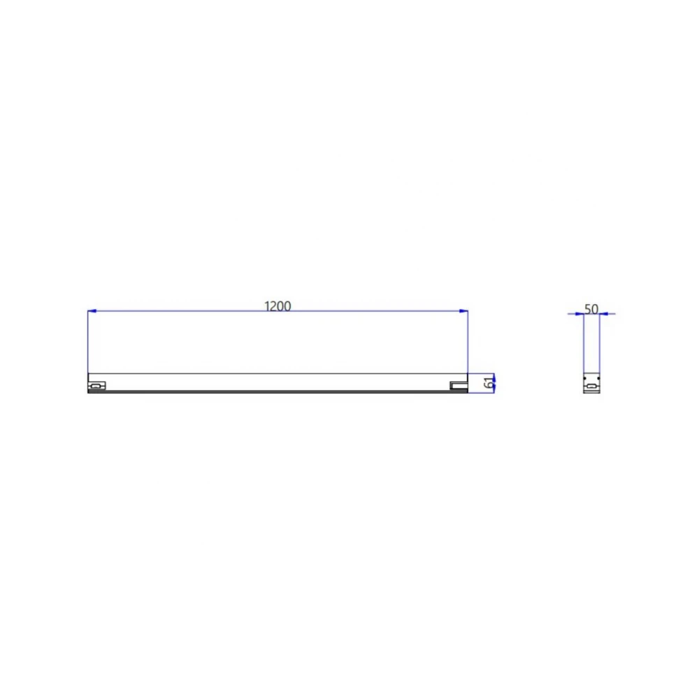 MODULAR ΓΡΑΜΜΙΚΟ ΦΩΤΙΣΤΙΚΟ LED 1200x6.1x5.0 40W 3CCT (3000/4000/6500 K) 4800lm AC170-265V AΛΟΥΜΙΝΙΟΥ ΜΑΥΡΟ UNIVERSE
