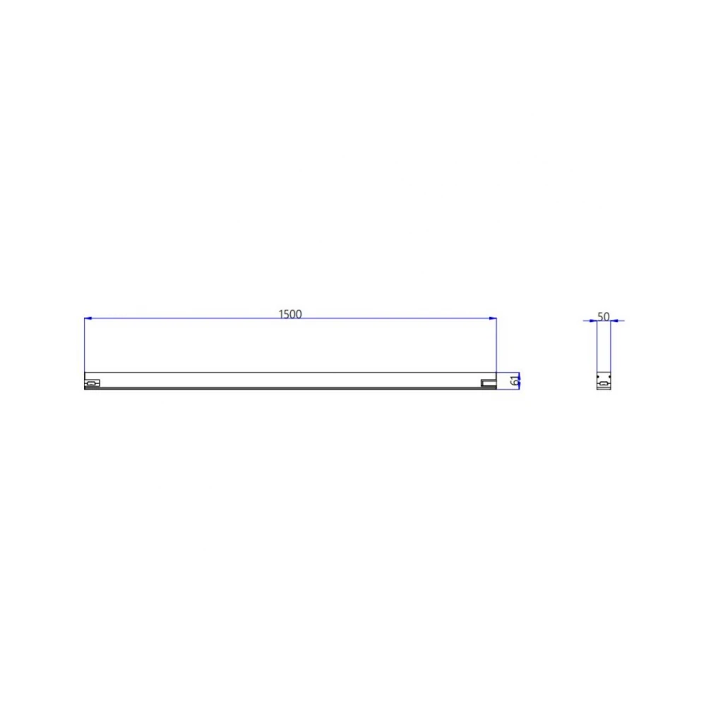 MODULAR ΓΡΑΜΜΙΚΟ ΦΩΤΙΣΤΙΚΟ LED 1500x6.1x5.0 50W 3CCT (3000/4000/6500 K) 6000lm AC170-265V AΛΟΥΜΙΝΙΟΥ ΜΑΥΡΟ UNIVERSE