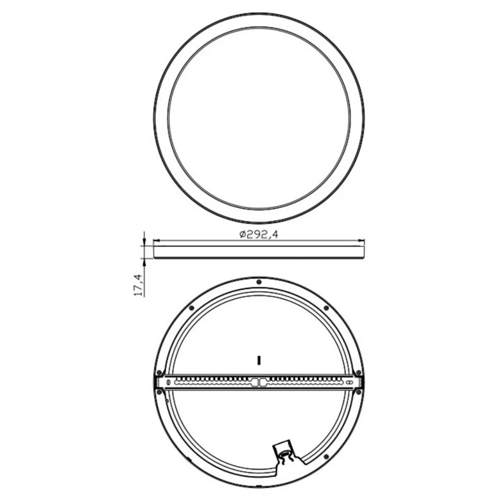 ΦΩΤΙΣΤΙΚΟ LED SLIM ΕΞΩΤΕΡΙΚΟ Φ300 23W 3000-4000-6000K 2380lm 120° AC85-265V ΑΛΟΥΜΙΝΙΟΥ ΛΕΥΚΟ UNIVERSE