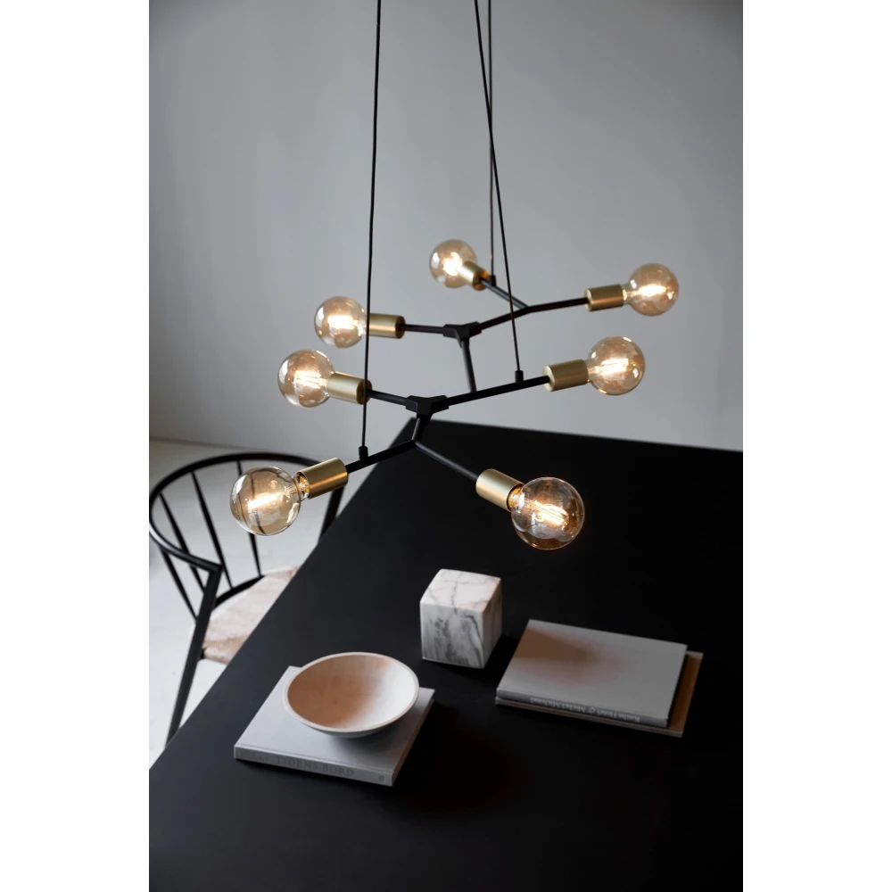 Κρεμαστό Πολύφωτο Μαύρο L91cm 7xE27 Josefine - Nordlux